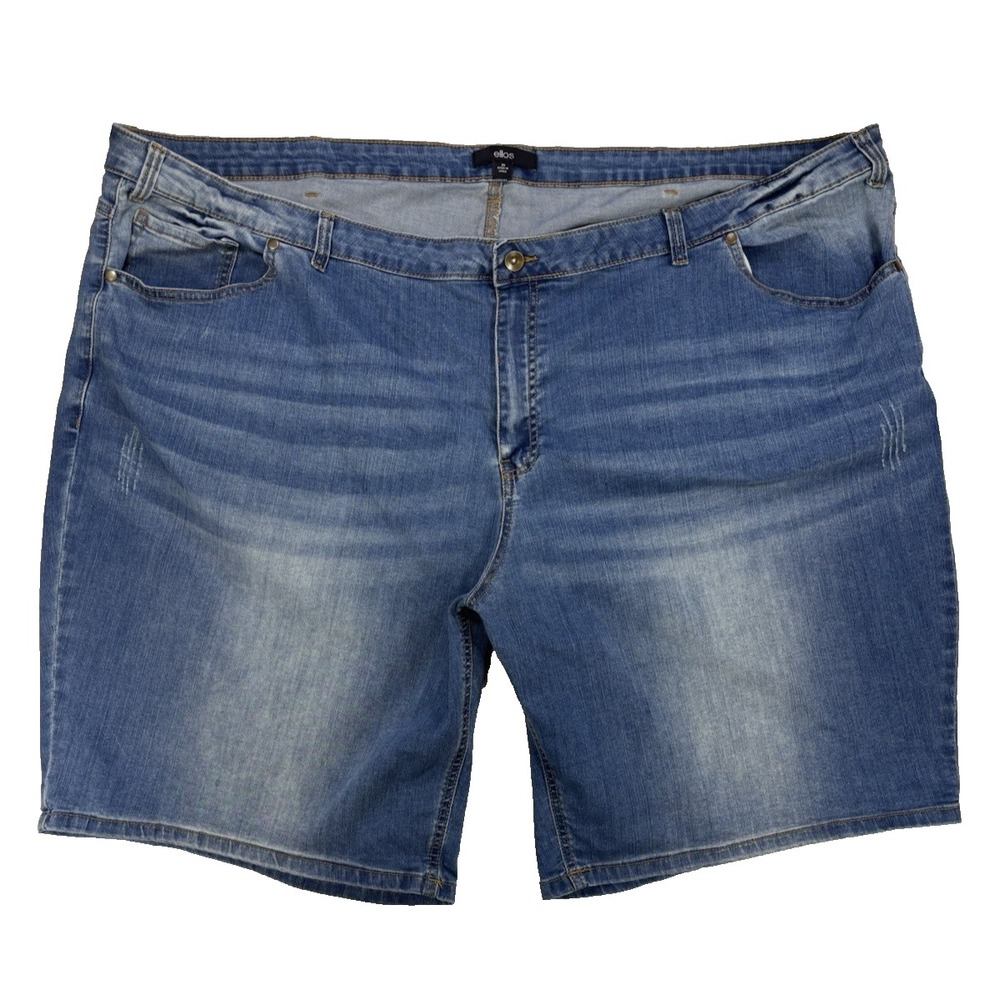 Ellos Women's 34 Classic Everyday Stretch Denim‎ Shorts Staple Basic Normcore